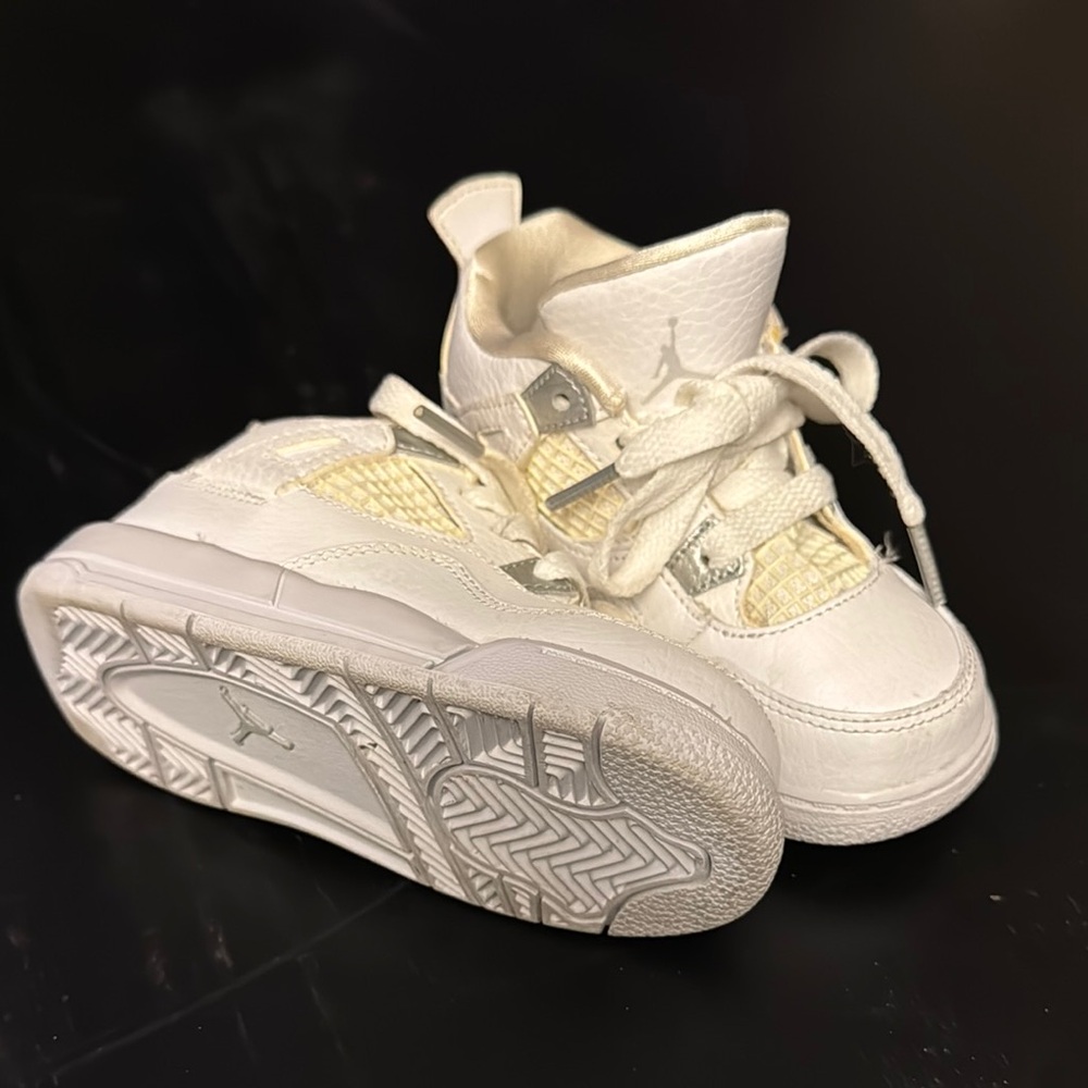 Jordan 4 White High-Top Sneakers with Padded Tongue